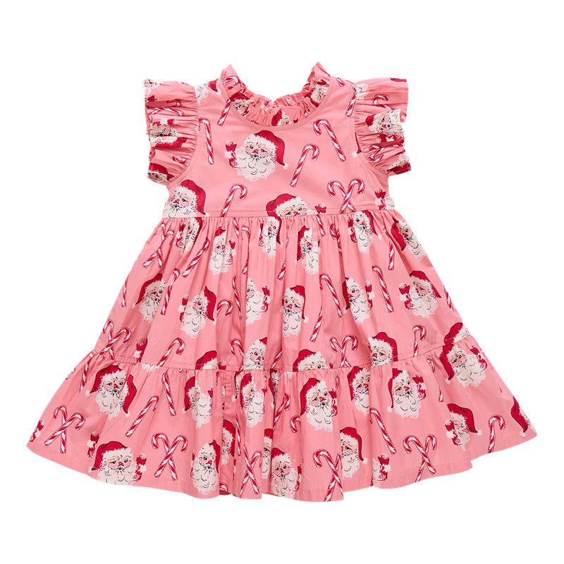 Jennifer Dress Pink Candy Cane Santa
