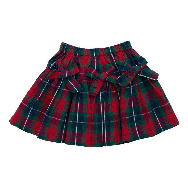  Maribelle Bow Skirt Red Tartan