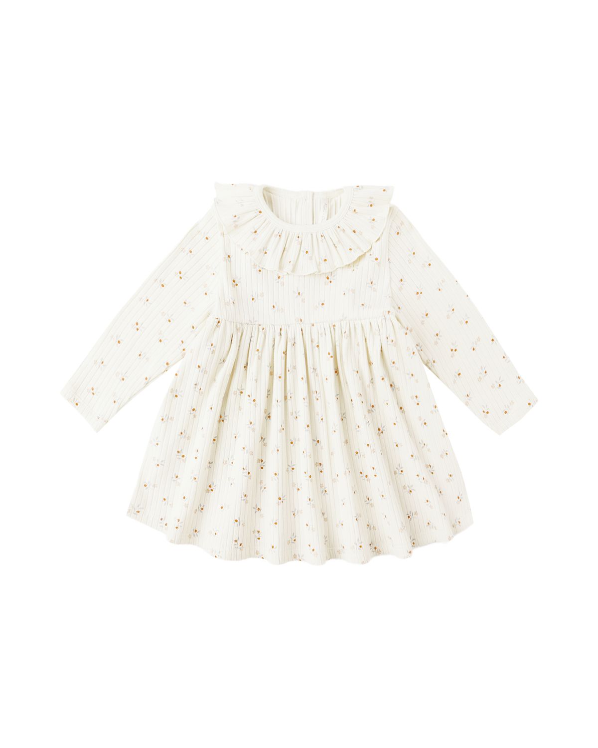 Ruffle Collar Dress Natural Ditsy