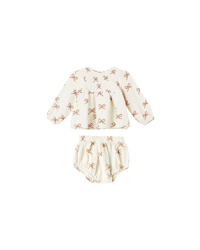 Sophia Top + Bloomer Set Ruby Bows