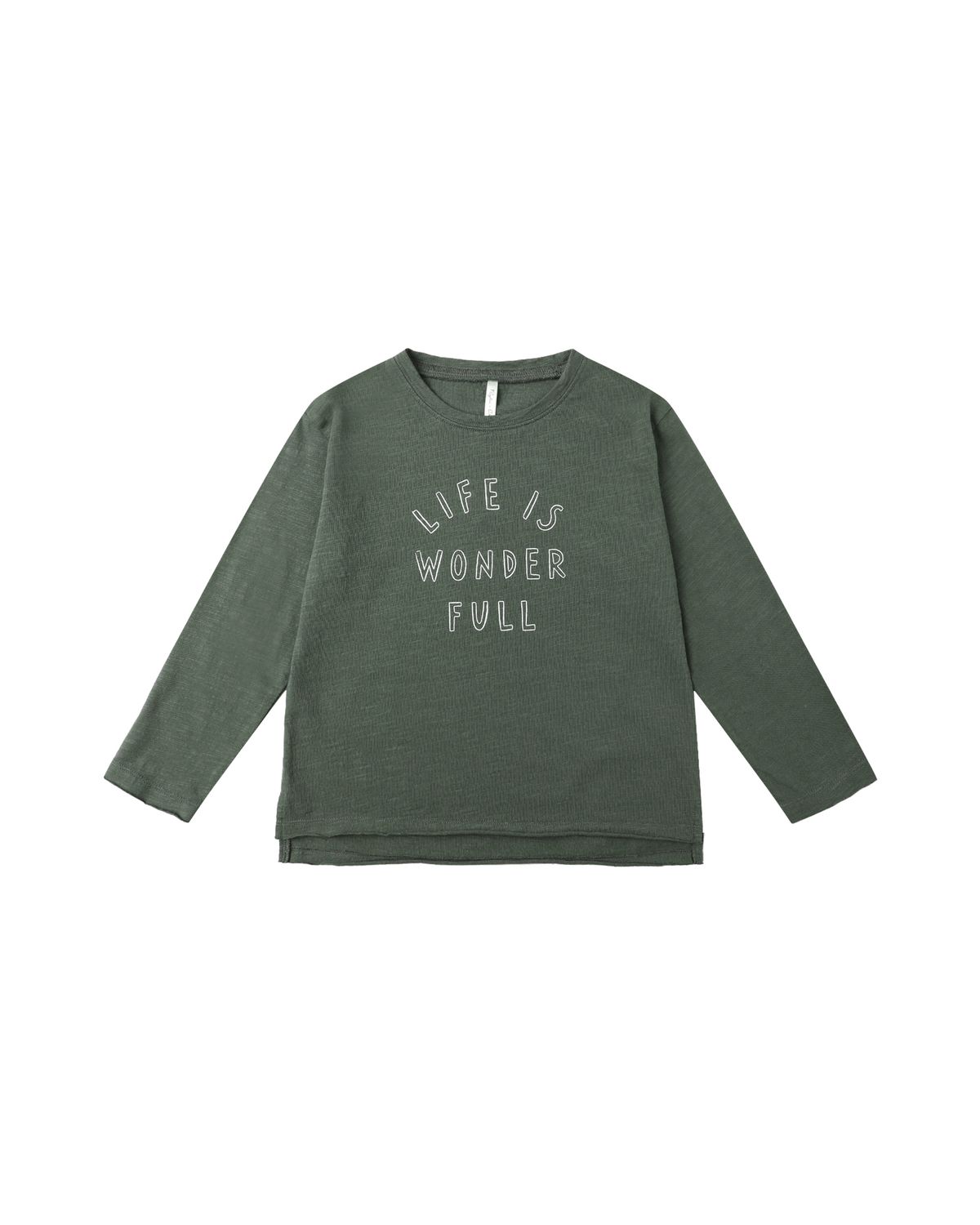 Raw Edge Long Sleeve Tee Life Is Wonder Full