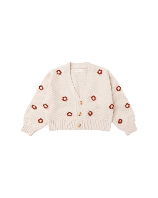 Boxy Crop Cardigan Ruby Daisy