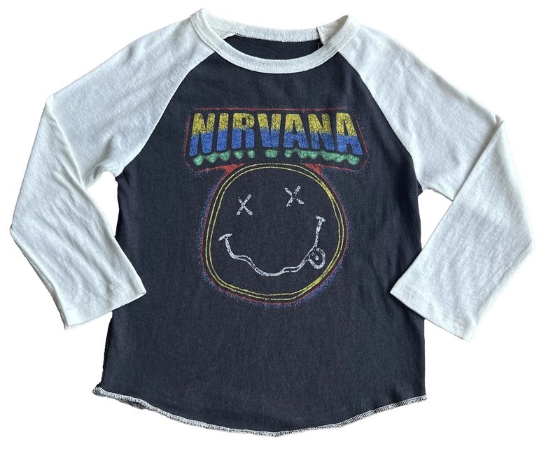 Nirvana Smiley Recycled Raglan Tee