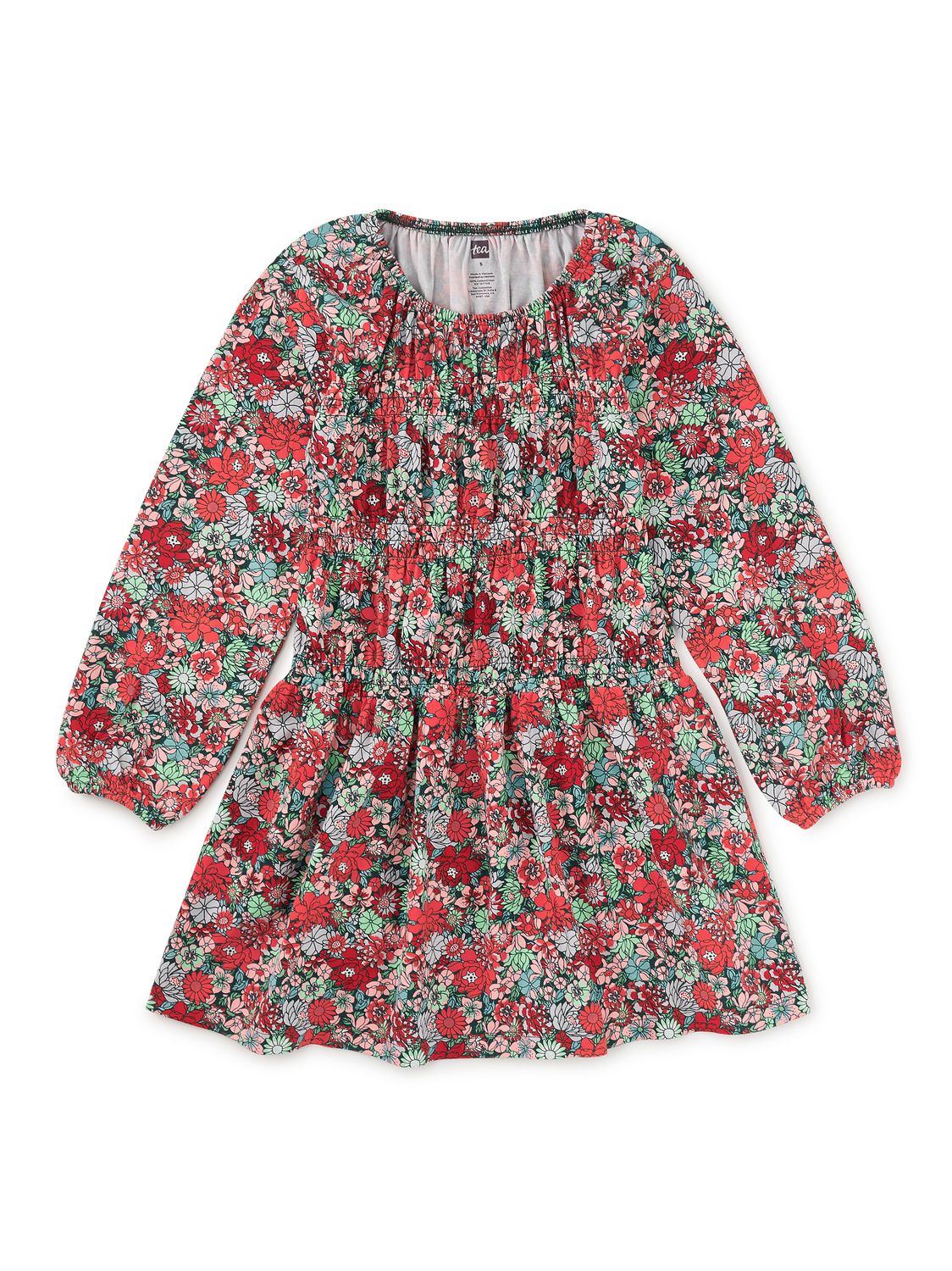 Smocked Blouson Dress Suzhou Garden Floral