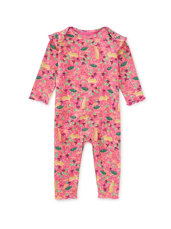 Ruffle Shoulder Baby Romper Rabbit &amp; Turtle Folklore