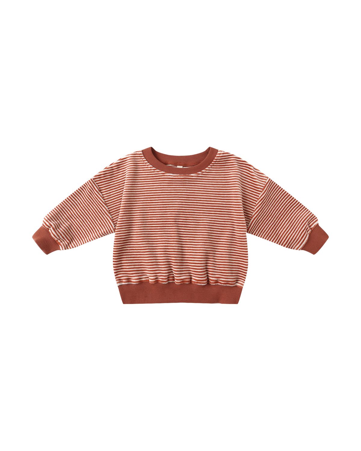 Velour Relaxed Sweatshirt Candy Stripe