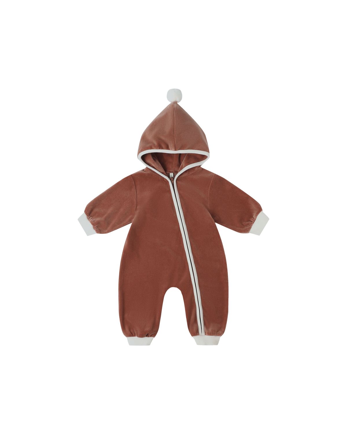 Velour Zip Jumpsuit Cranberry