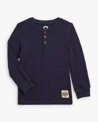 Craftsman Thermal Henley Navy Blue