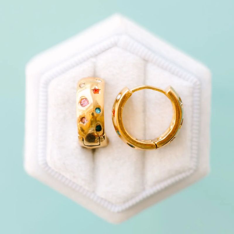 Chunky Treasure Huggies Hoop Earrings