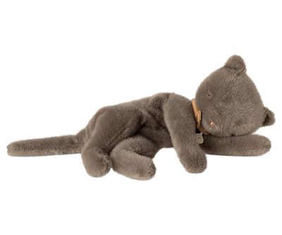 Sleeping Kitten Plush, Medium - Grey