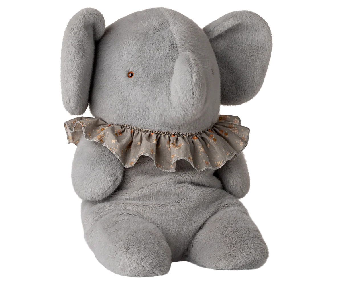 Elephant Plush, Big - Blue/Grey