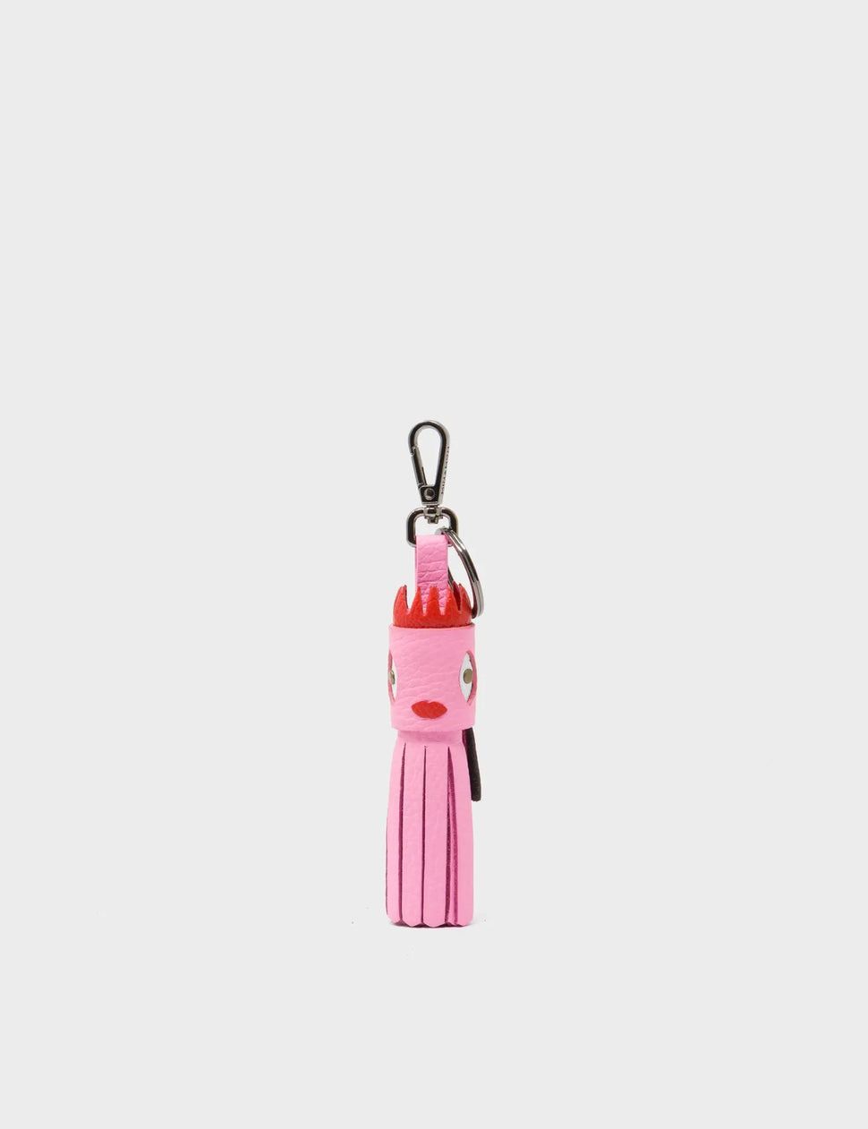 Queen Callie Marie Charm - Soft Neon Pink Leather Keychain
