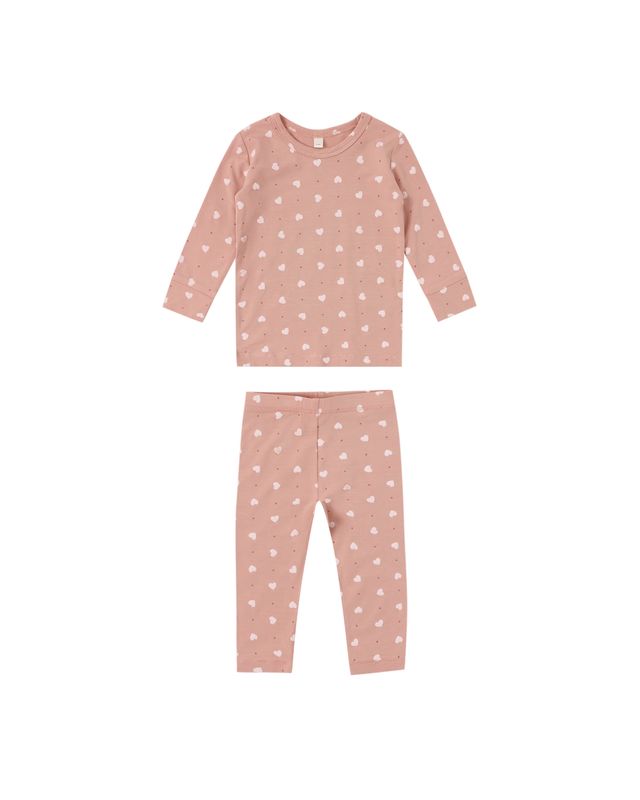 Bamboo Pajama Set Pink Hearts