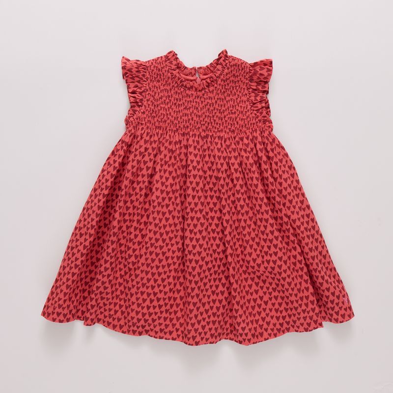 Stevie Dress Red Mini Hearts