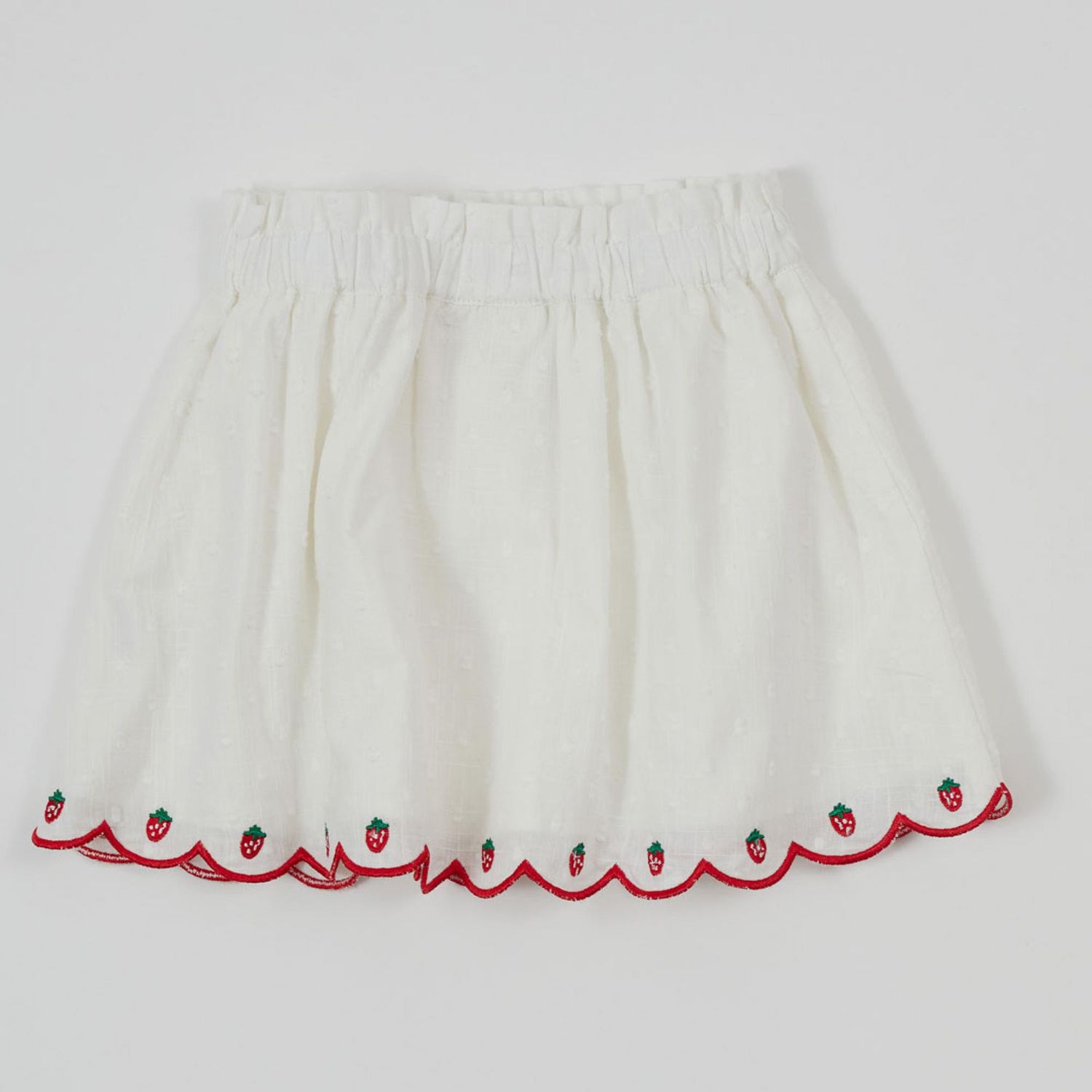 Scallop Hem Strawberry Skirt