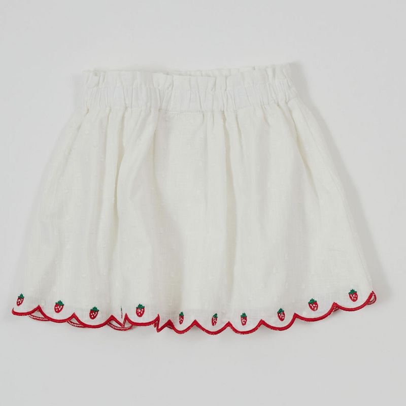 Scallop Hem Strawberry Skirt