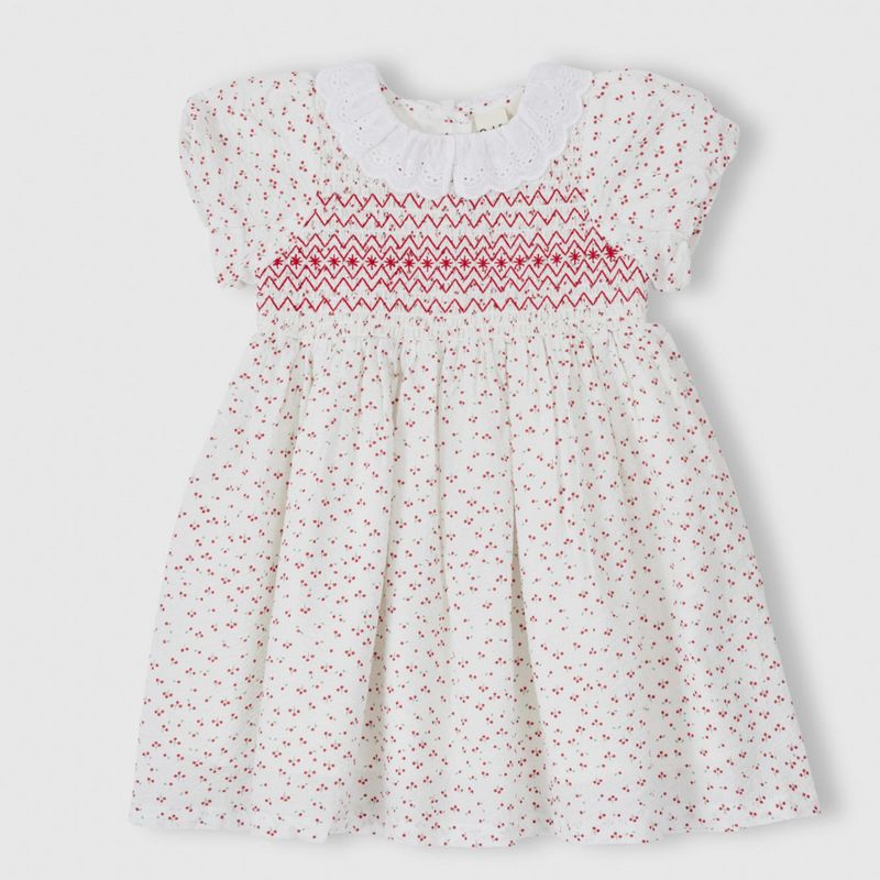 Flo Smocked Dress Cherry Cola 