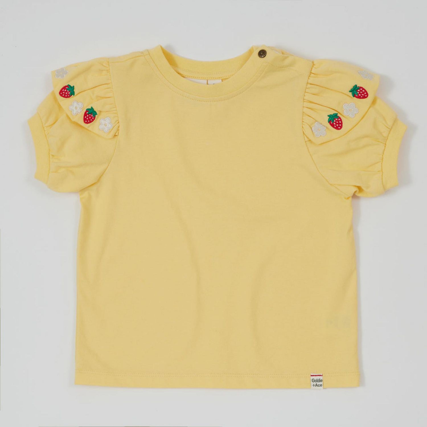 Flounce Shoulder Strawberry Top