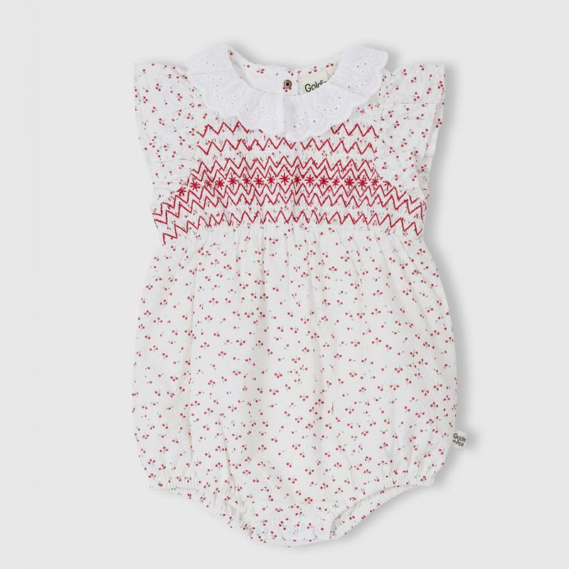 Lani Smocked Romper Cherry Cola