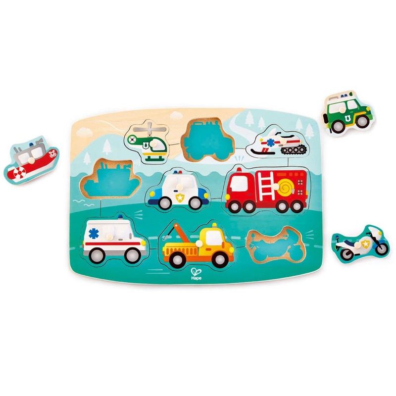 Emergency Vehicles Peg Puzzle