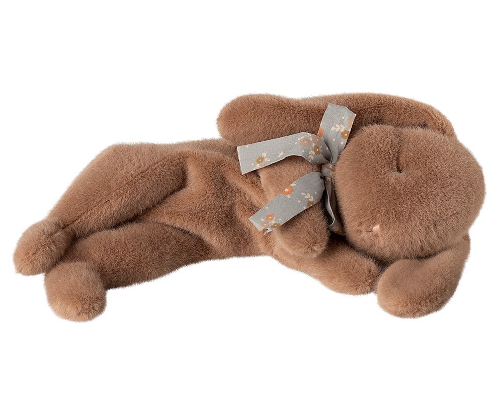 Sleeping Bunny Plush, Small - Soft Brown