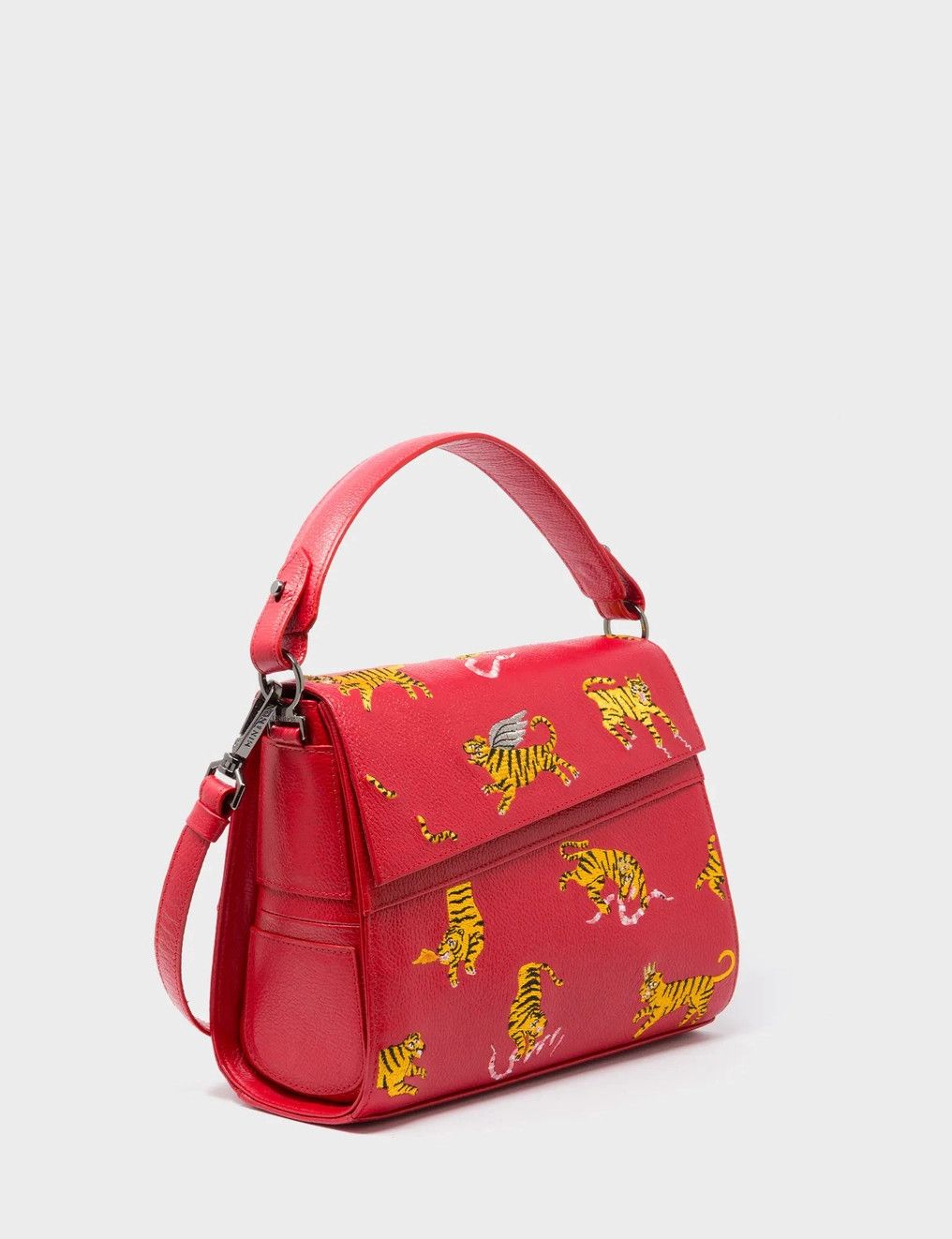 Anastasio Mini Crossbody Handbag Jester Red Leather - Tiger Rumble