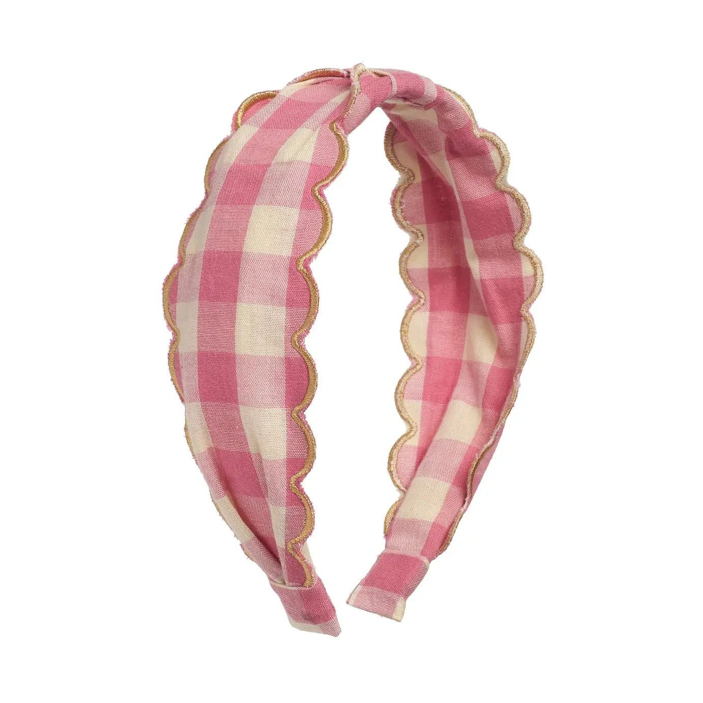 Scalloped Gingham Headband