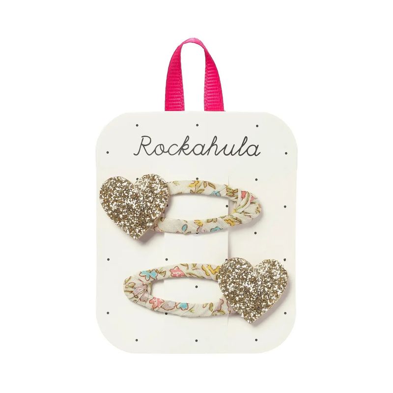 Petal Glitter Heart Clips