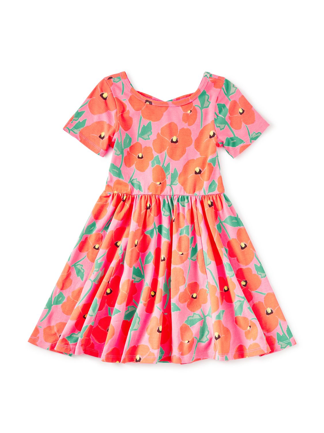 Short Sleeve Ballet Dress Poppy Poppies
