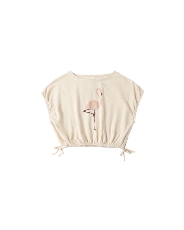 Cropped Cinch Tee Flamingo