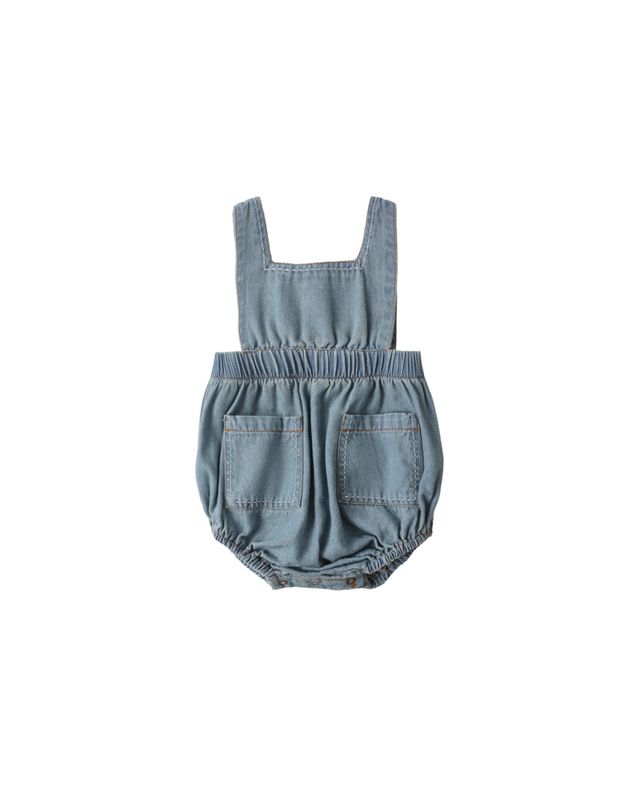 Denim Romper Washed Blue