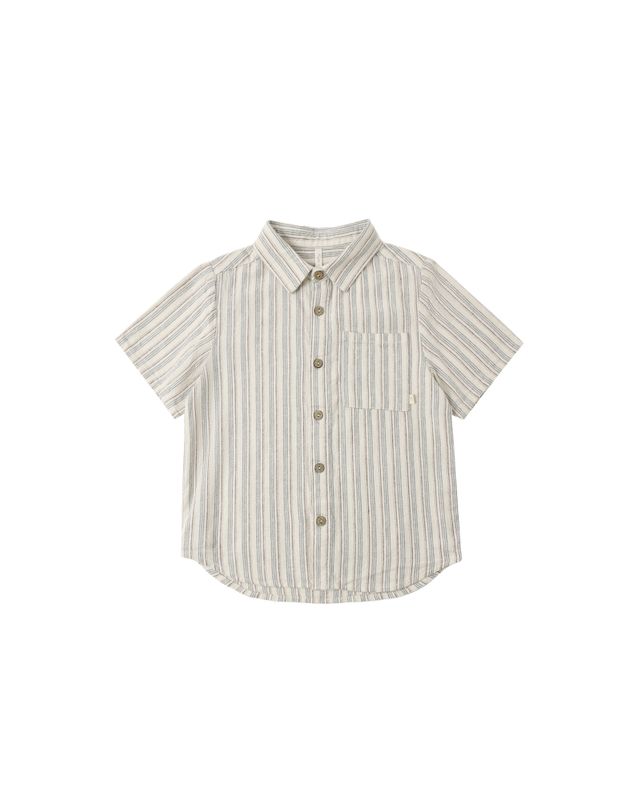 Collared Short Sleeve Shirt Nautical Stripe