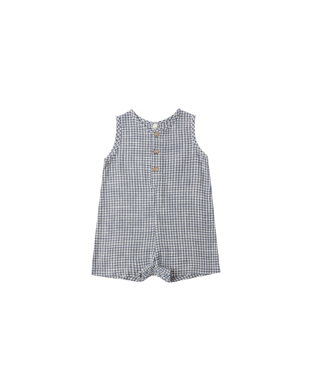 Mavrick Romper Marine Gingham