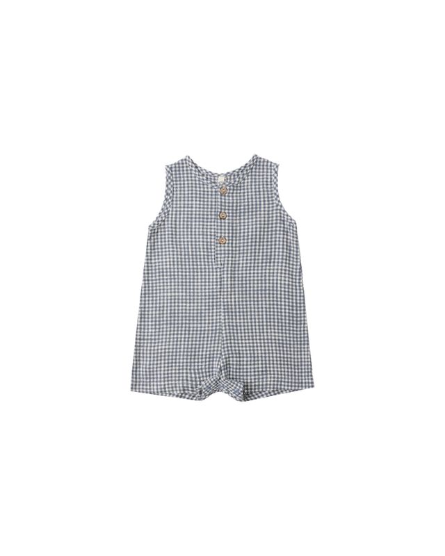 Mavrick Romper Marine Gingham