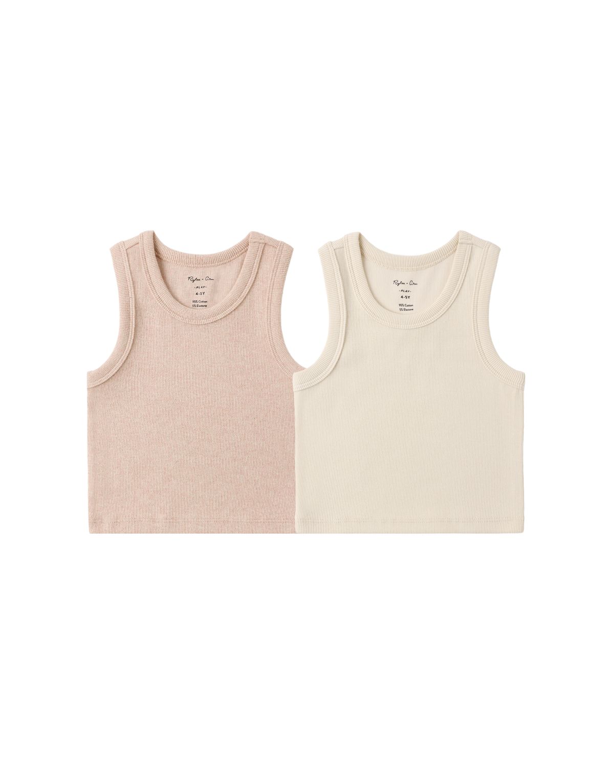 Ribbed Tank Set Shell, Heathered Blush