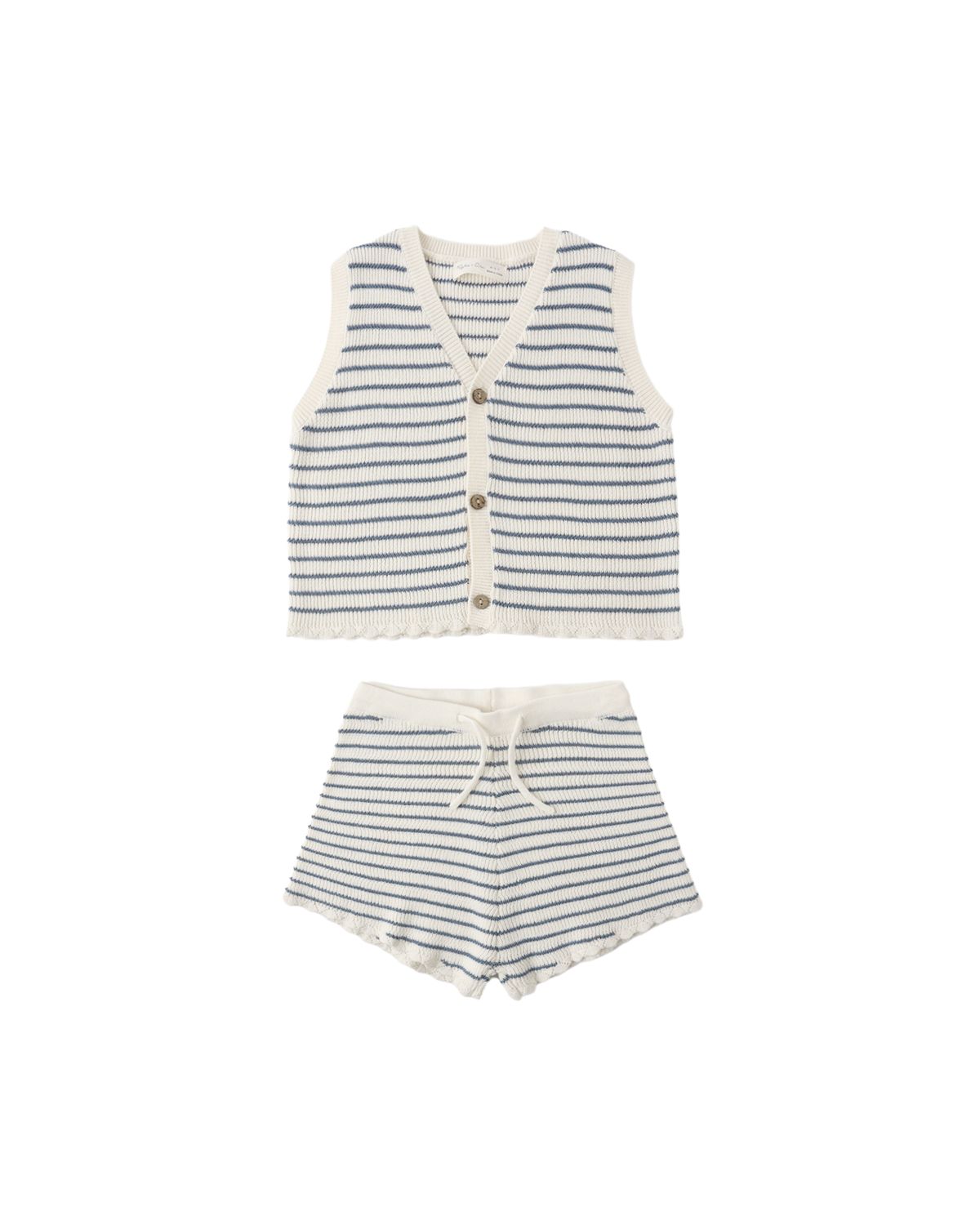 Knit Vest Set Marine Stripe