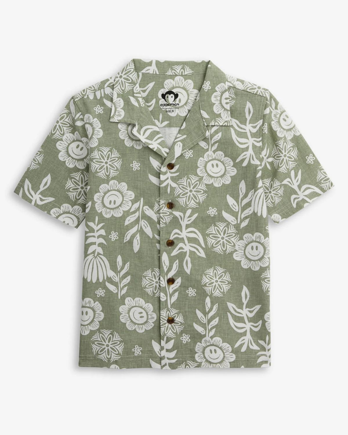 Camp Collar Shirt Sage Sunflower
