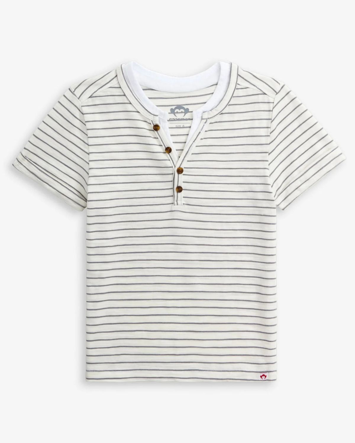 Hilltop Henley Light Grey Stripe