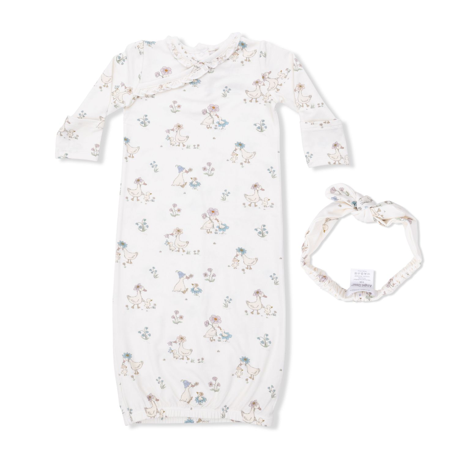 Kimono Gown &amp; Knot Headband Flower Ducklings