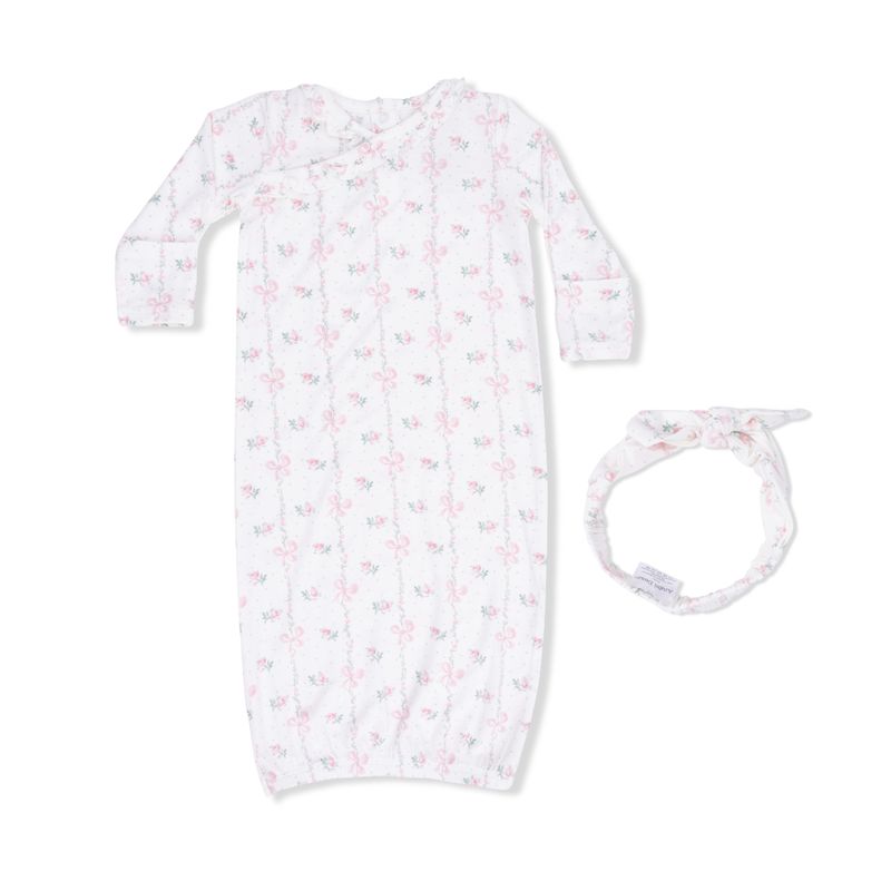 Kimono Gown &amp; Knot Headband Dainty Buds and Bows