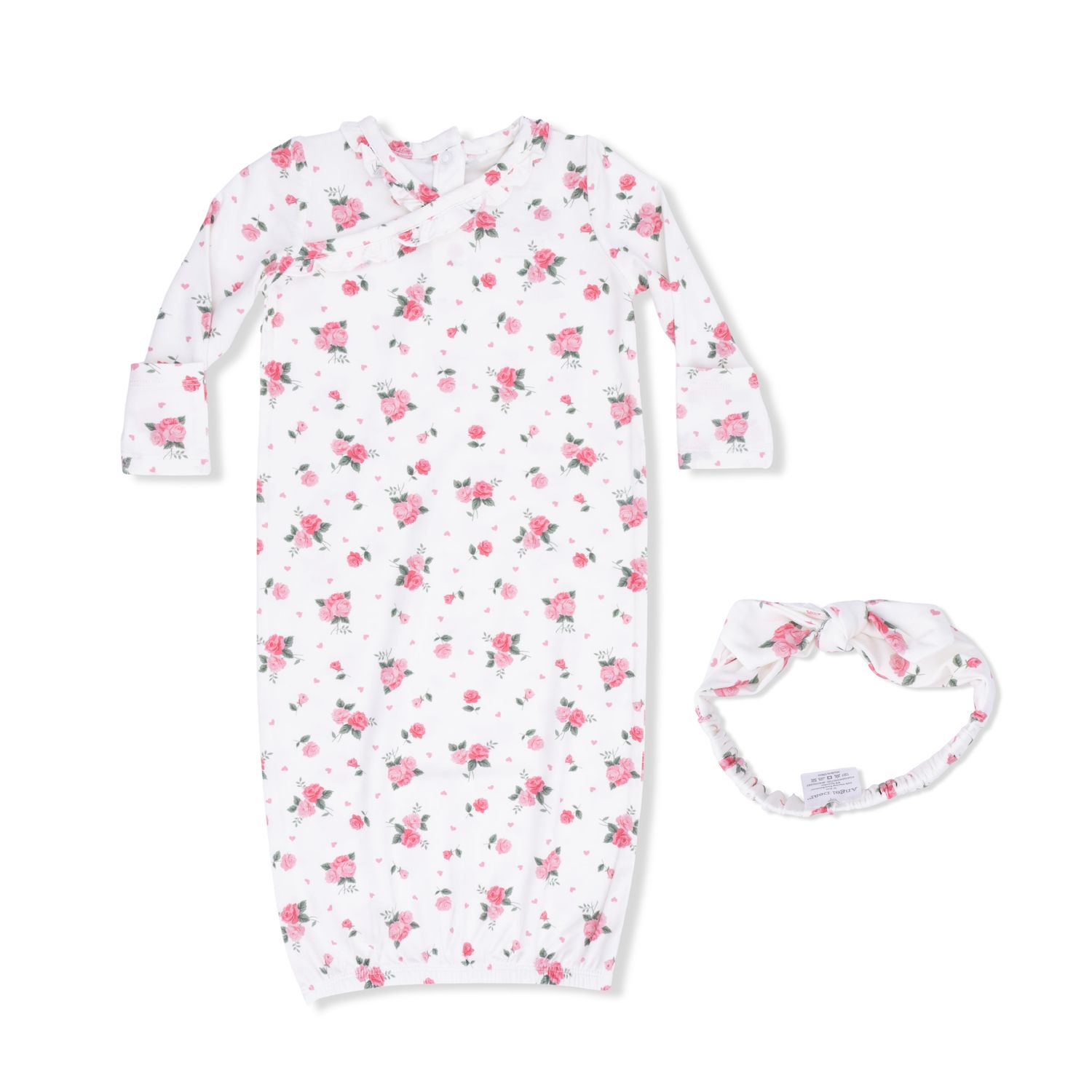 Kimono Gown &amp; Knot Headband Pink Rosettes