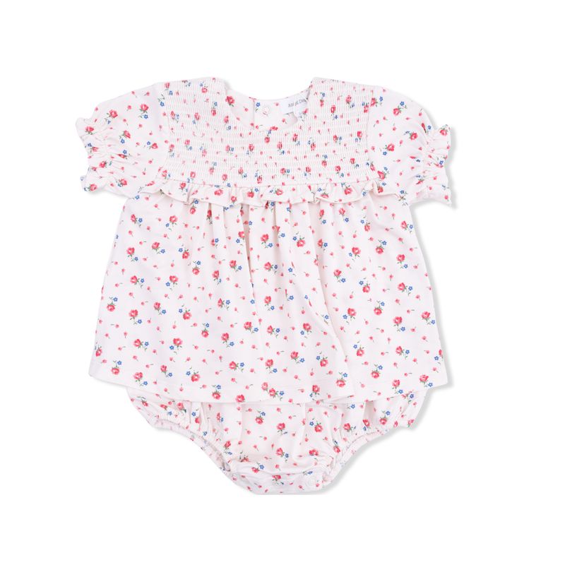 Smocked Ruffle Bubble with Skirt Joli Rosette