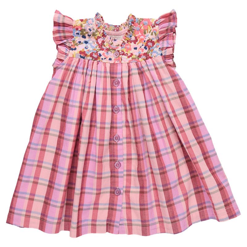 Kaylee Dress Burgundy Madras Plaid