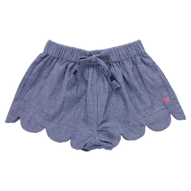 Scallop Short Chambray