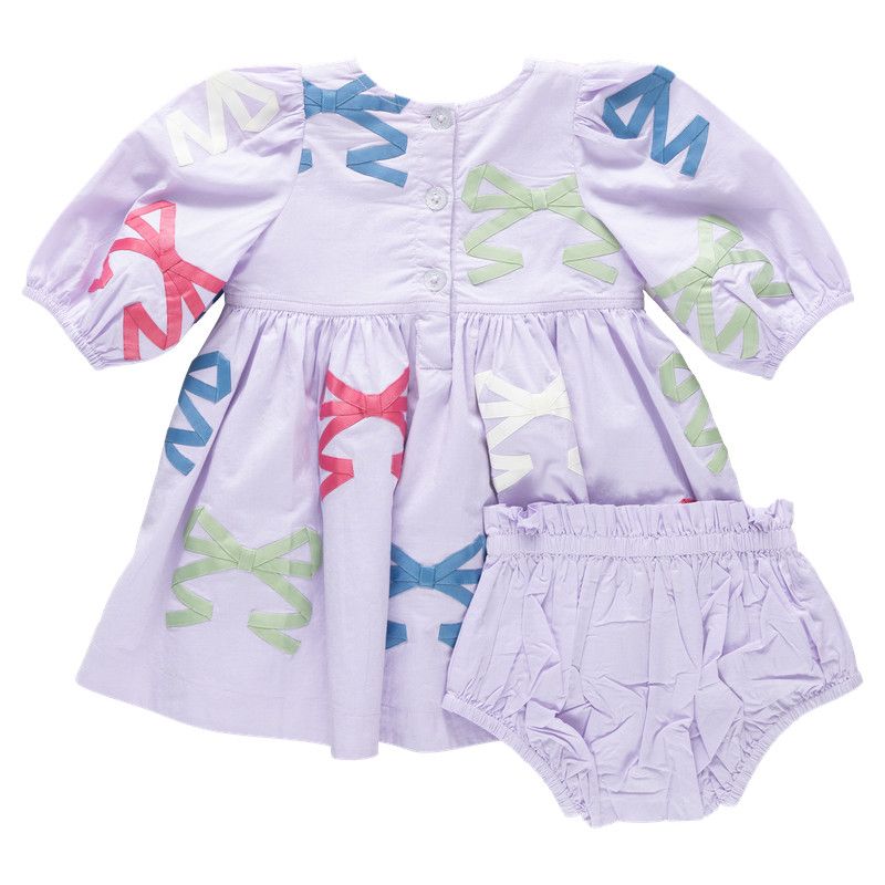 Brooke Dress Set Lavender Multi Bow Applique