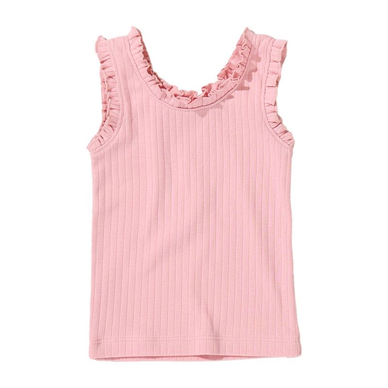 Joy Ruffle Rib Tank Pink