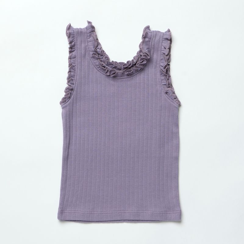 Joy Ruffle Rib Tank Purple