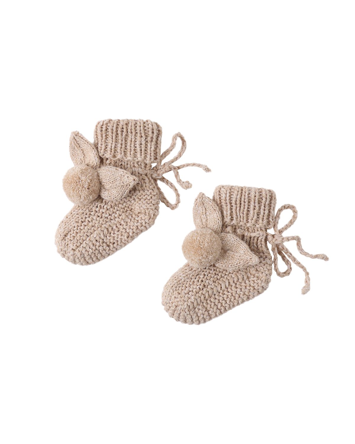 Bunny Knit Booties Heathered Latte