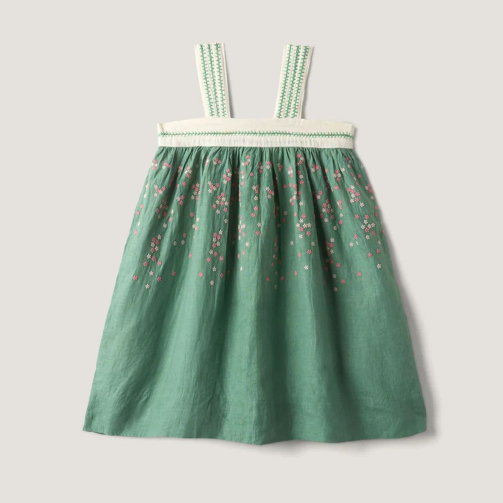 Sienna Dress Linen Peridot Green