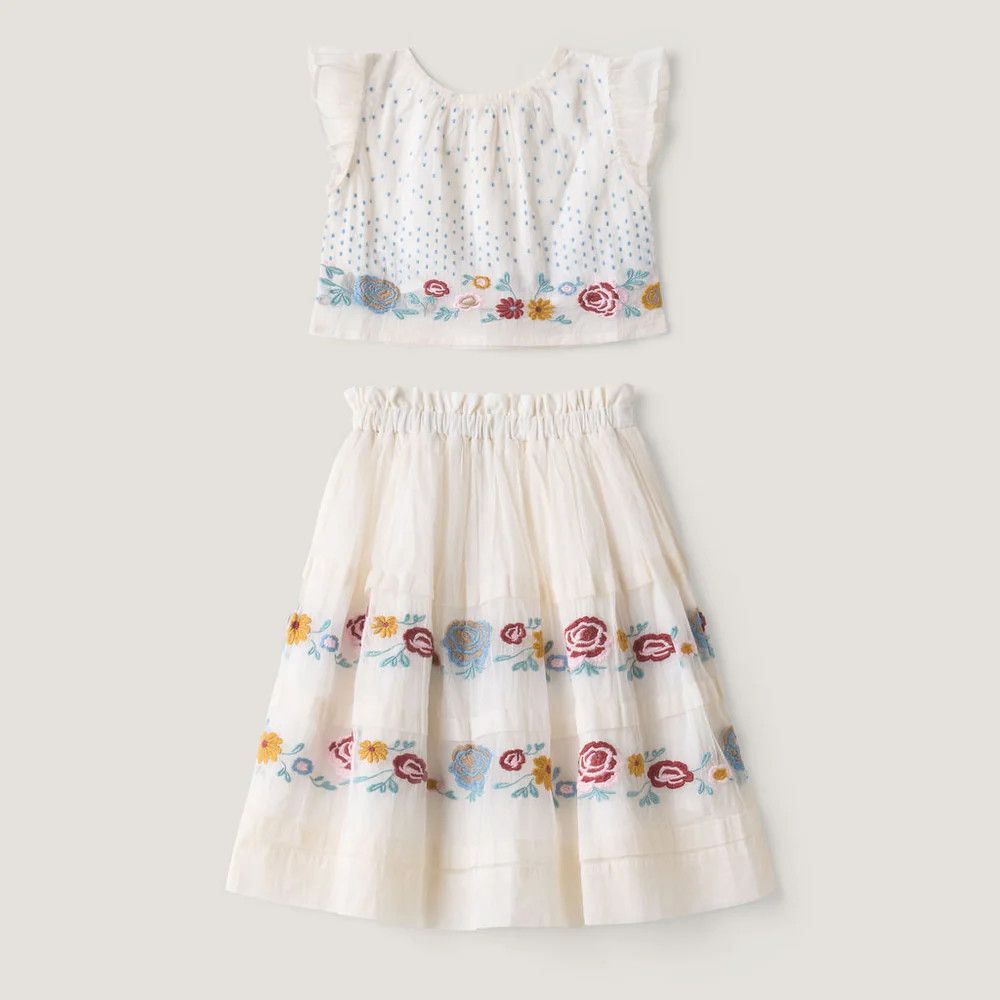 Alma Skirt Set  Antique White